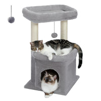 Arbre à Chat Compact 60-72 cm — Niche & Double Perchoir | Petit Coin