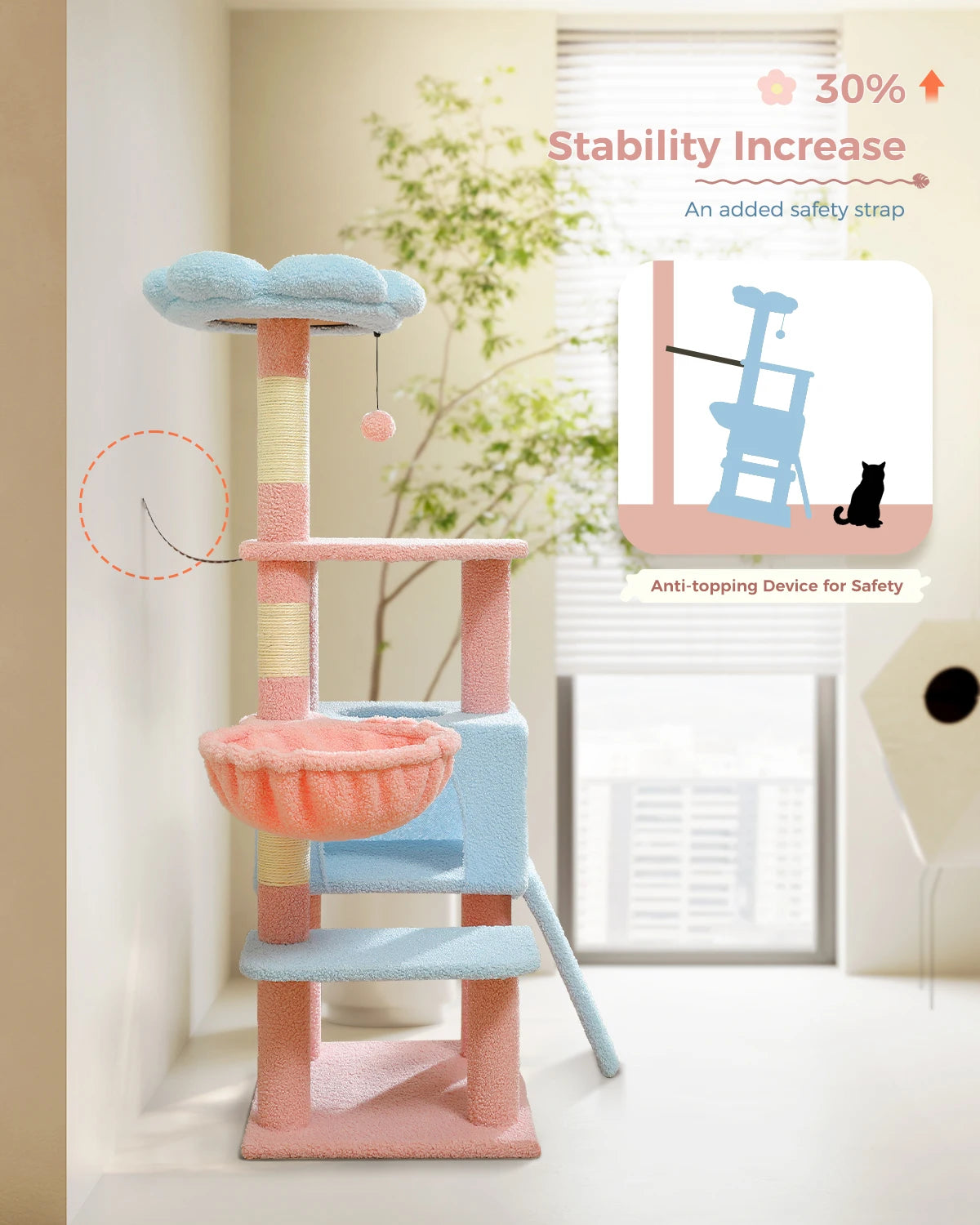 Arbre à Chat 120 cm — Rampe Griffoir | Prairie