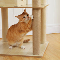 Arbre à Chat Bois XL — Multi-Niveaux | Chêne