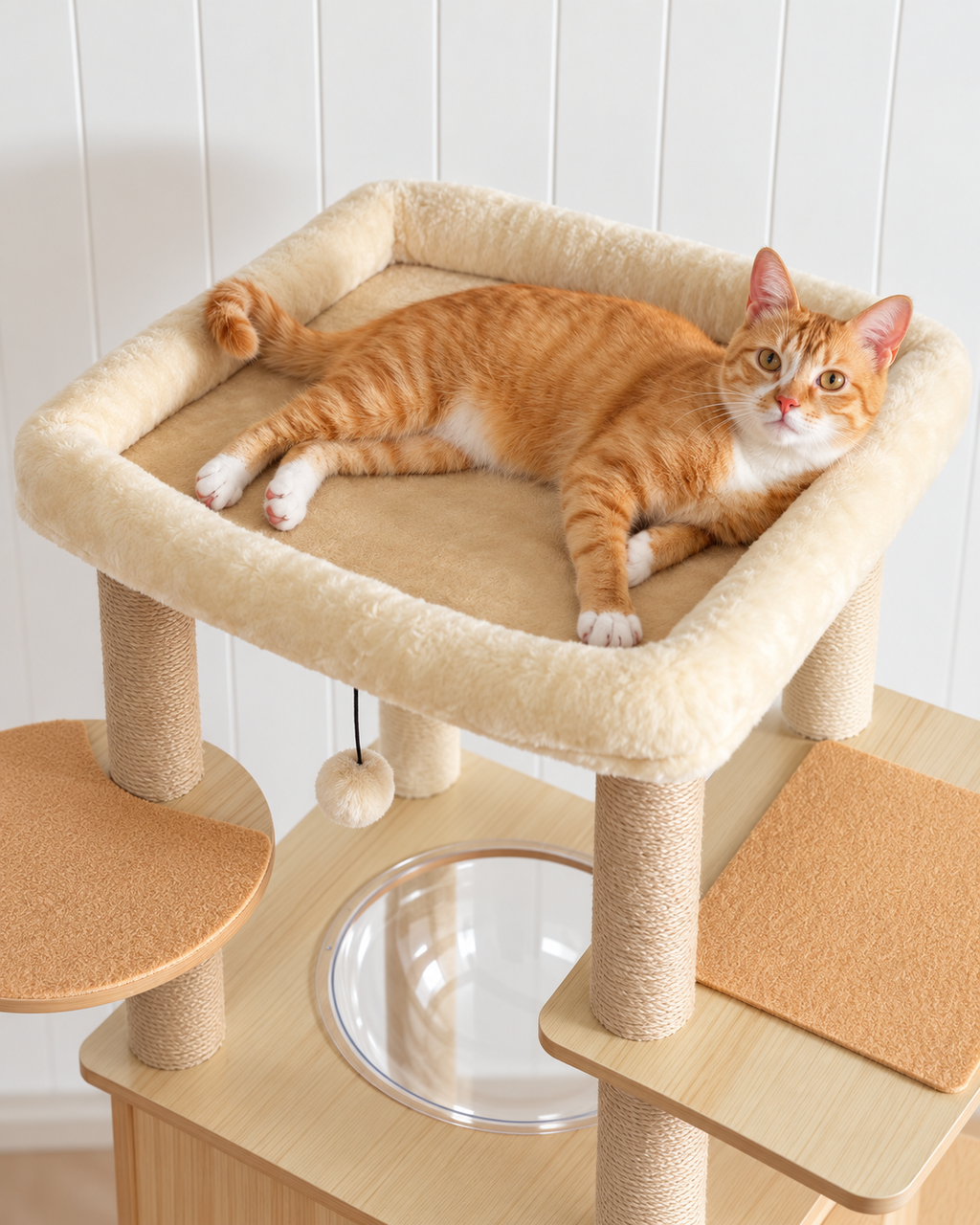 Arbre à Chat Bois XL — Multi-Niveaux | Chêne