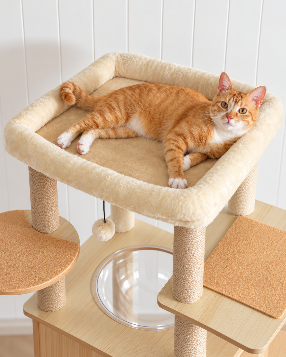 Arbre à Chat Bois XL — Multi-Niveaux | Chêne