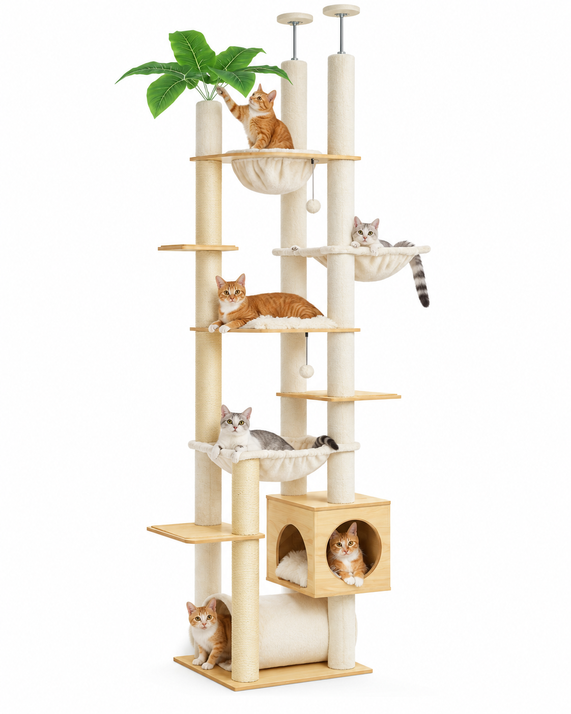 Arbre à Chat Sol-Plafond 237-256 cm — Sans Perçage | Colonne