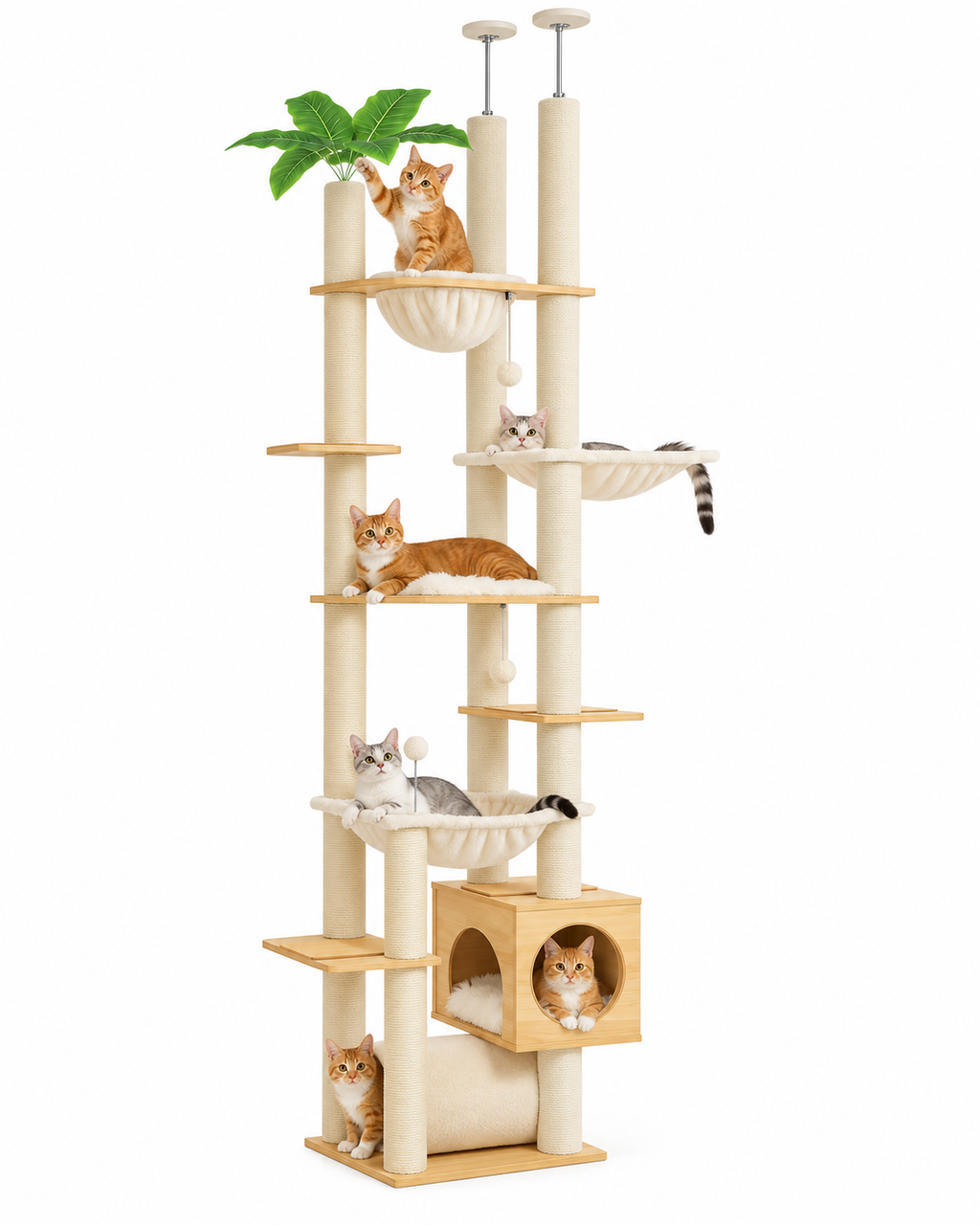 Arbre à Chat Sol-Plafond 237-256 cm — Sans Perçage | Colonne