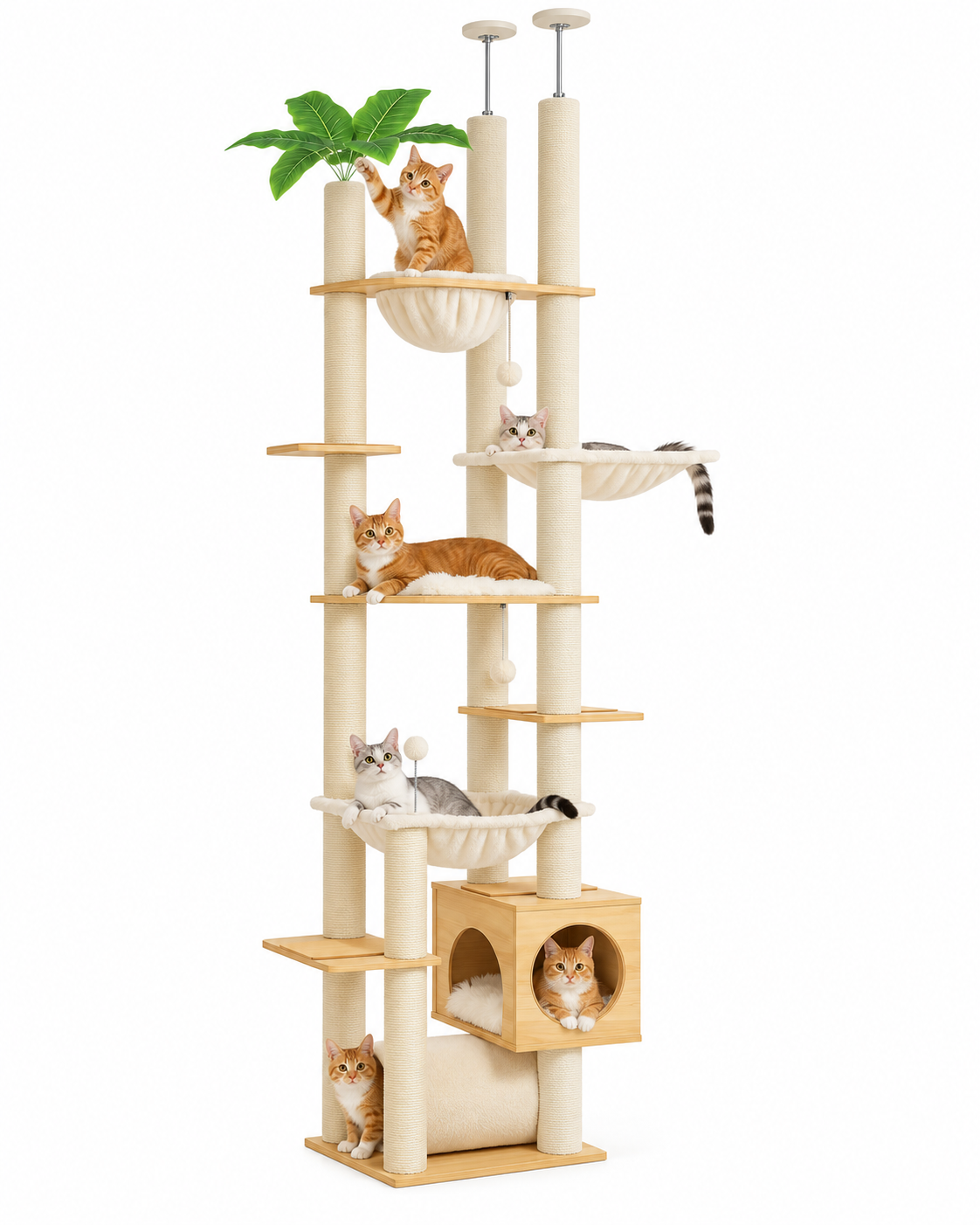 Arbre à Chat Sol-Plafond 237-256 cm — Sans Perçage | Colonne