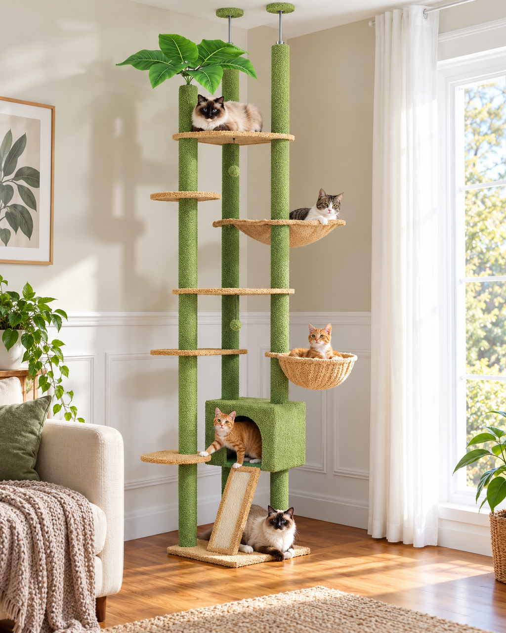 Arbre à Chat Sol-Plafond 237-256 cm — Sans Perçage | Colonne