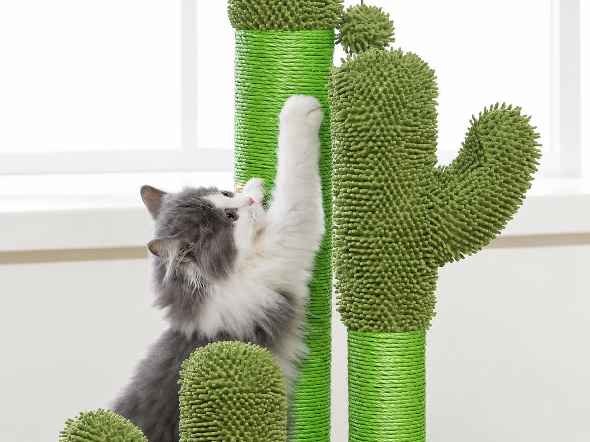 Griffoir Chat Cactus 83 cm — 3 Poteaux Sisal | Cactus