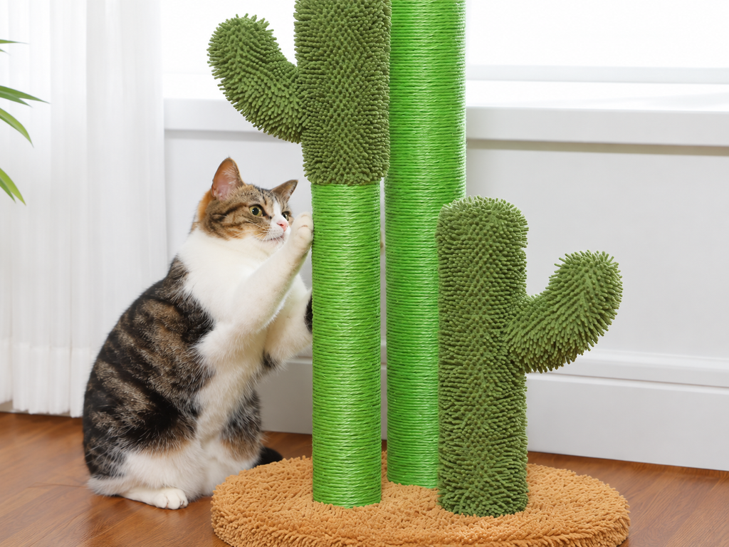 Griffoir Chat Cactus 83 cm — 3 Poteaux Sisal | Cactus