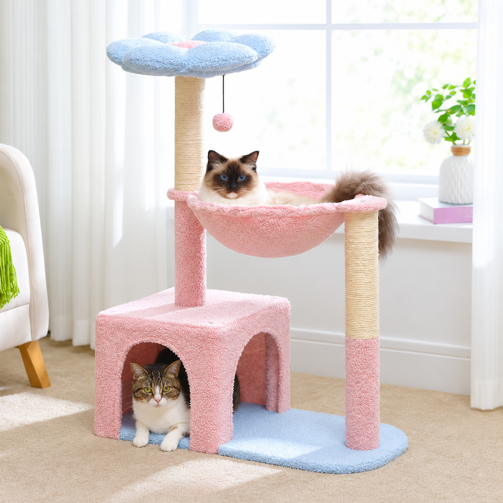 Arbre à Chat Fleur 89 cm — Hamac Métal | Bloom