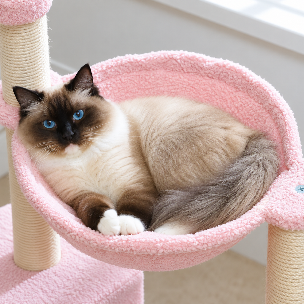 Arbre à Chat Fleur 89 cm — Hamac Métal | Bloom