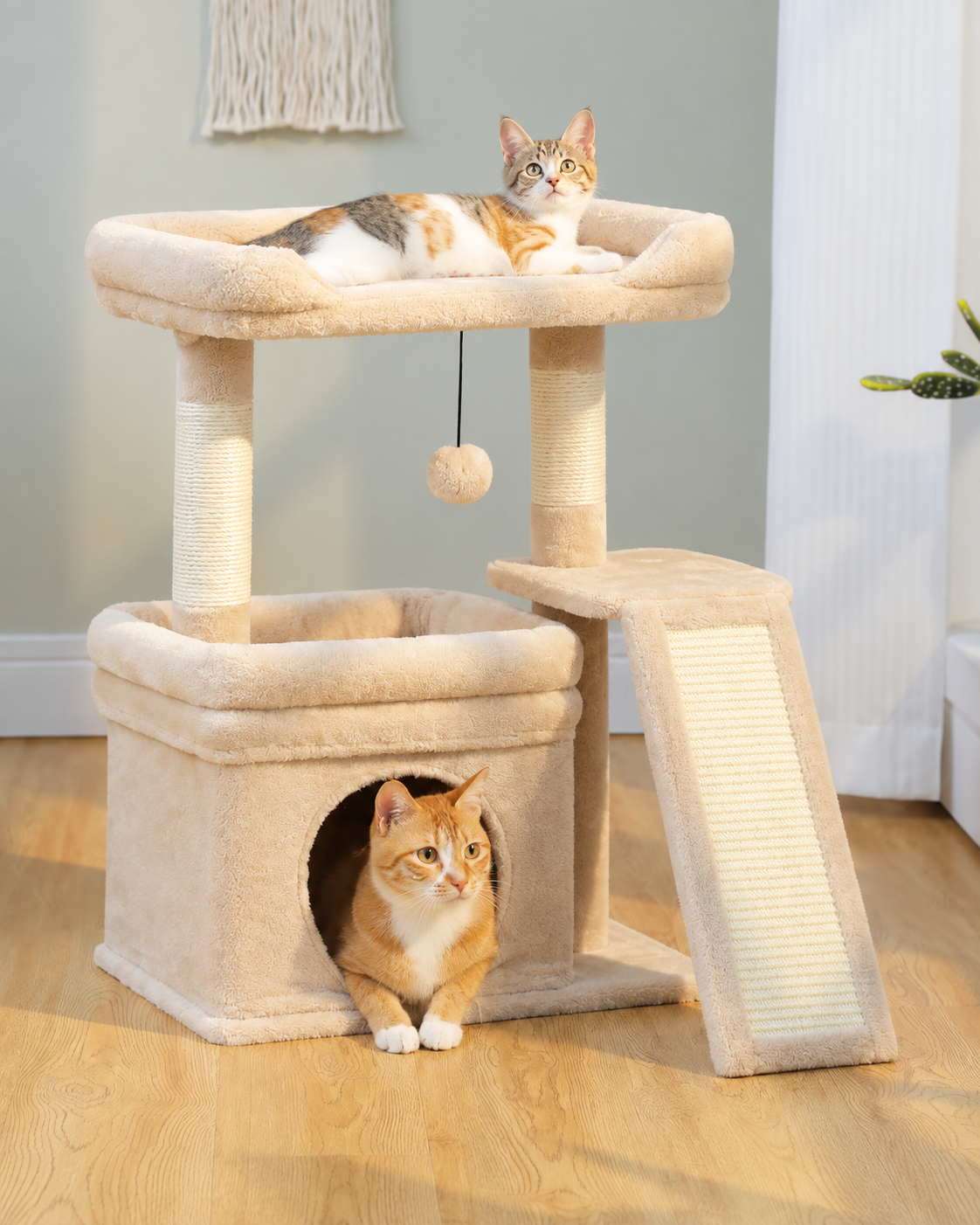 Arbre à Chat 68 cm — Large Plateforme Sisal | Petit Coin
