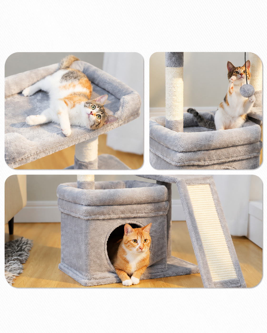 Arbre à Chat 68 cm — Large Plateforme Sisal | Petit Coin