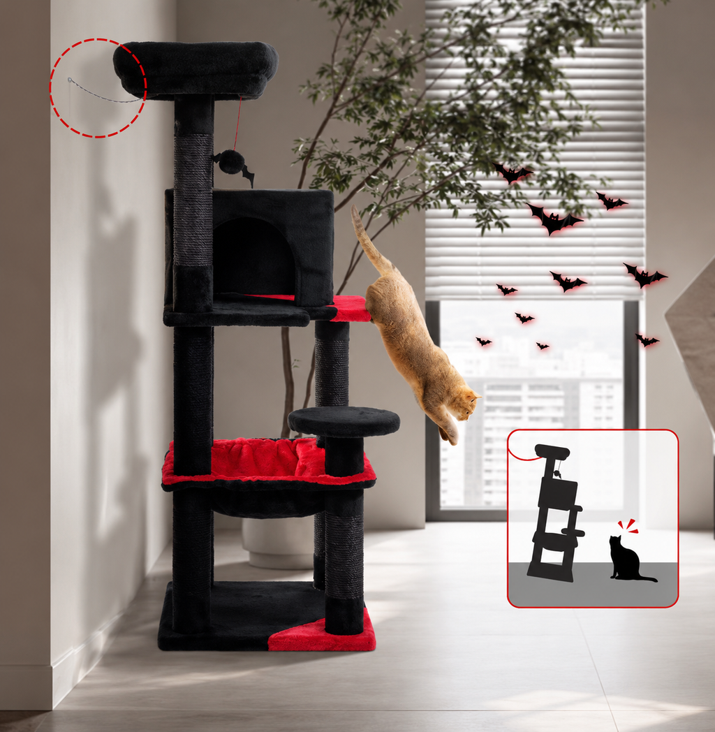 Arbre à Chat Noir 116-143 cm — Grand Hamac | Onyx