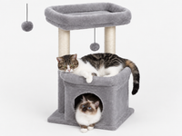 Arbre à Chat Compact 60-72 cm — Niche & Double Perchoir | Petit Coin