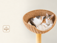 Arbre à Chat Bois Blanc 123 cm — Couchage Fleur | Lys