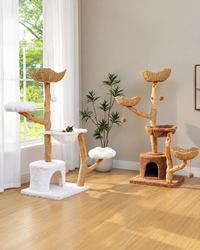 Arbre à Chat Bois & Osier 150 cm — Grand Panier Osier | Osoria