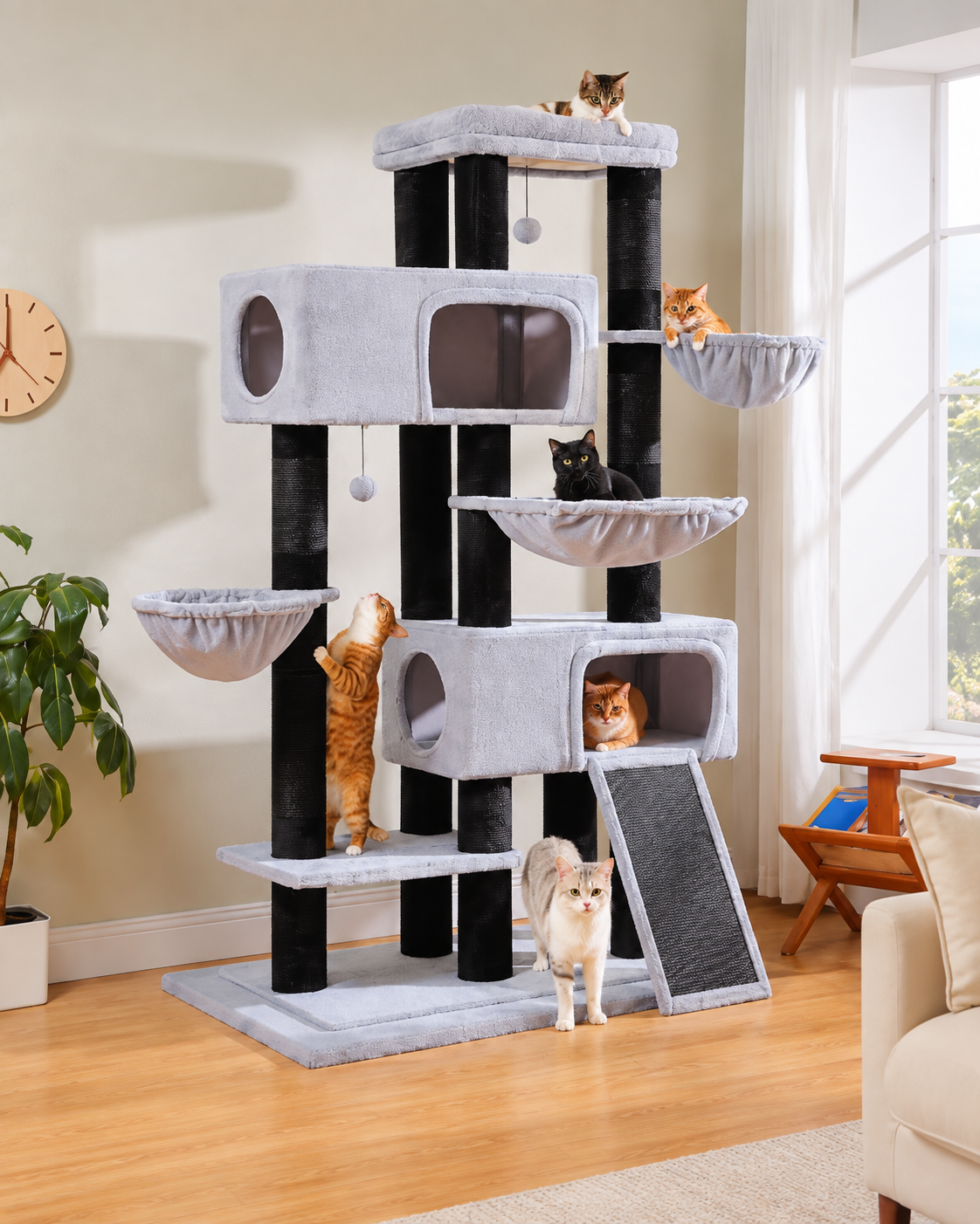 Arbre à Chat Maine Coon 209-213 cm — Sisal Épais | Colosse