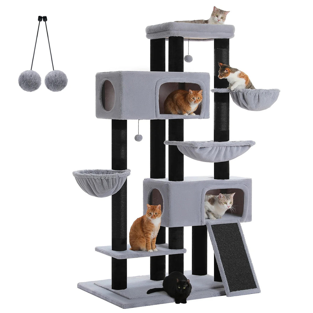 Arbre à Chat Maine Coon 170 cm — 4 Poteaux Sisal | Robusto