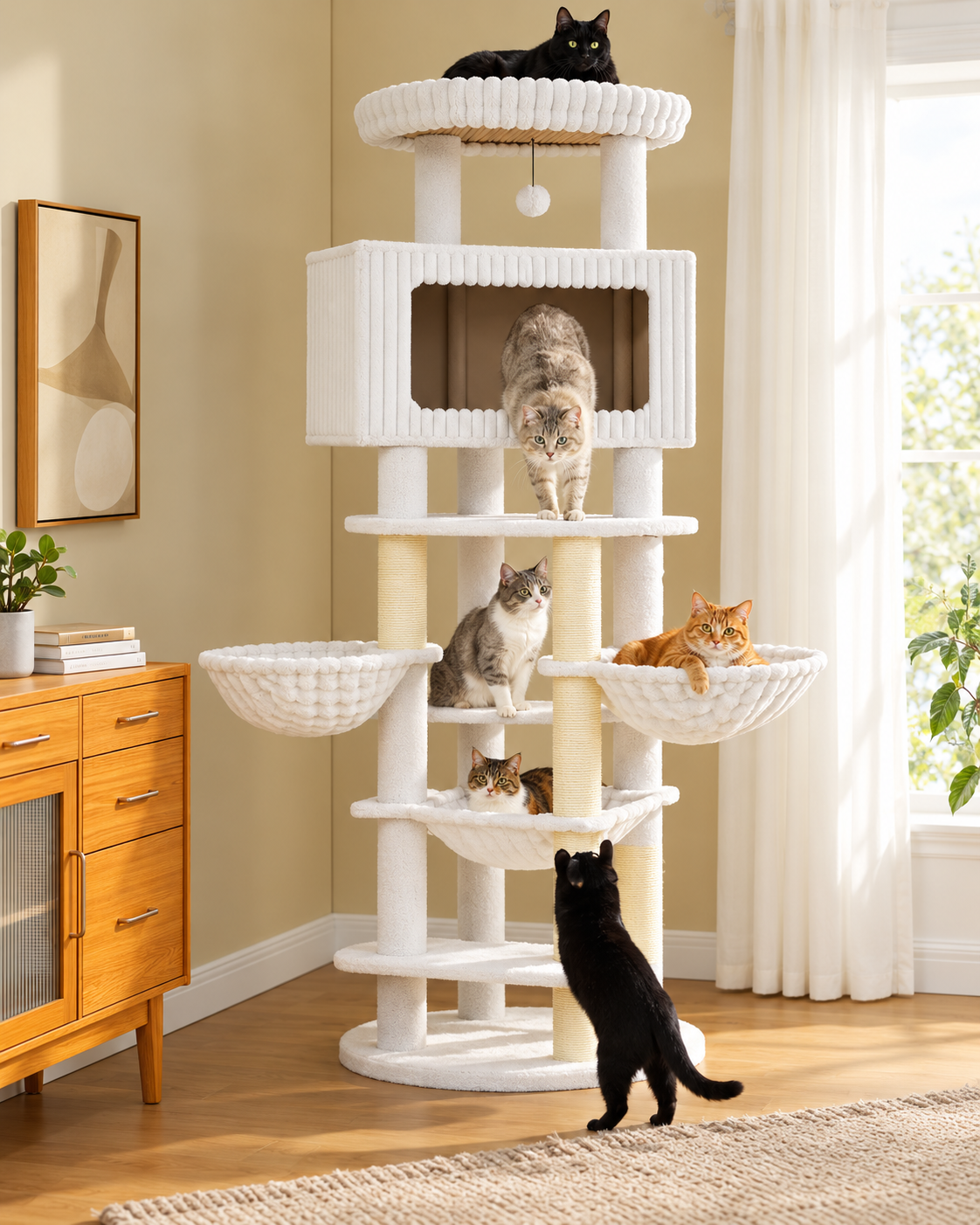 Arbre à Chat Maine Coon 209-213 cm — Sisal Épais | Colosse