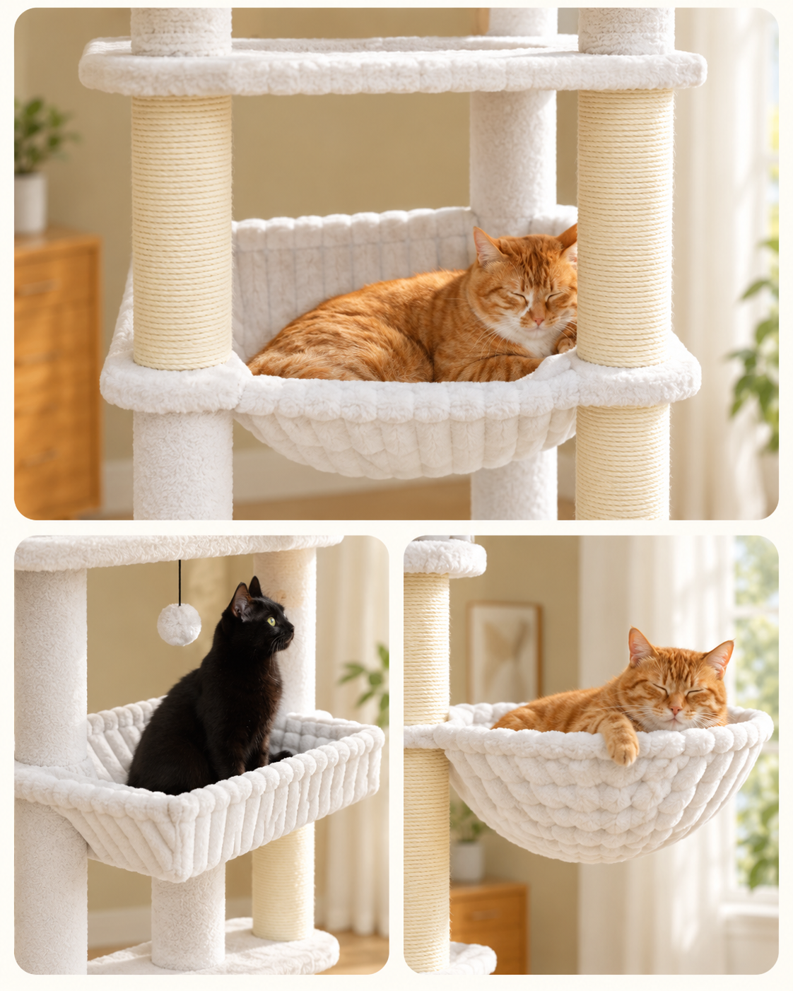 Arbre à Chat Maine Coon 209-213 cm — Sisal Épais | Colosse
