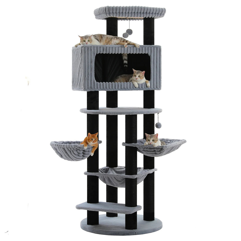 Arbre à Chat Maine Coon 170 cm — 4 Poteaux Sisal | Robusto