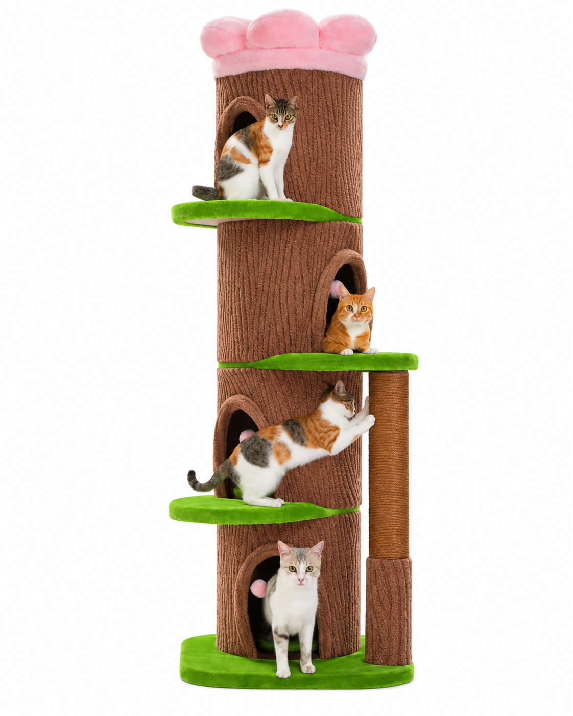 Arbre à Chat XL 136-174 cm — 4 Niches | Manoir