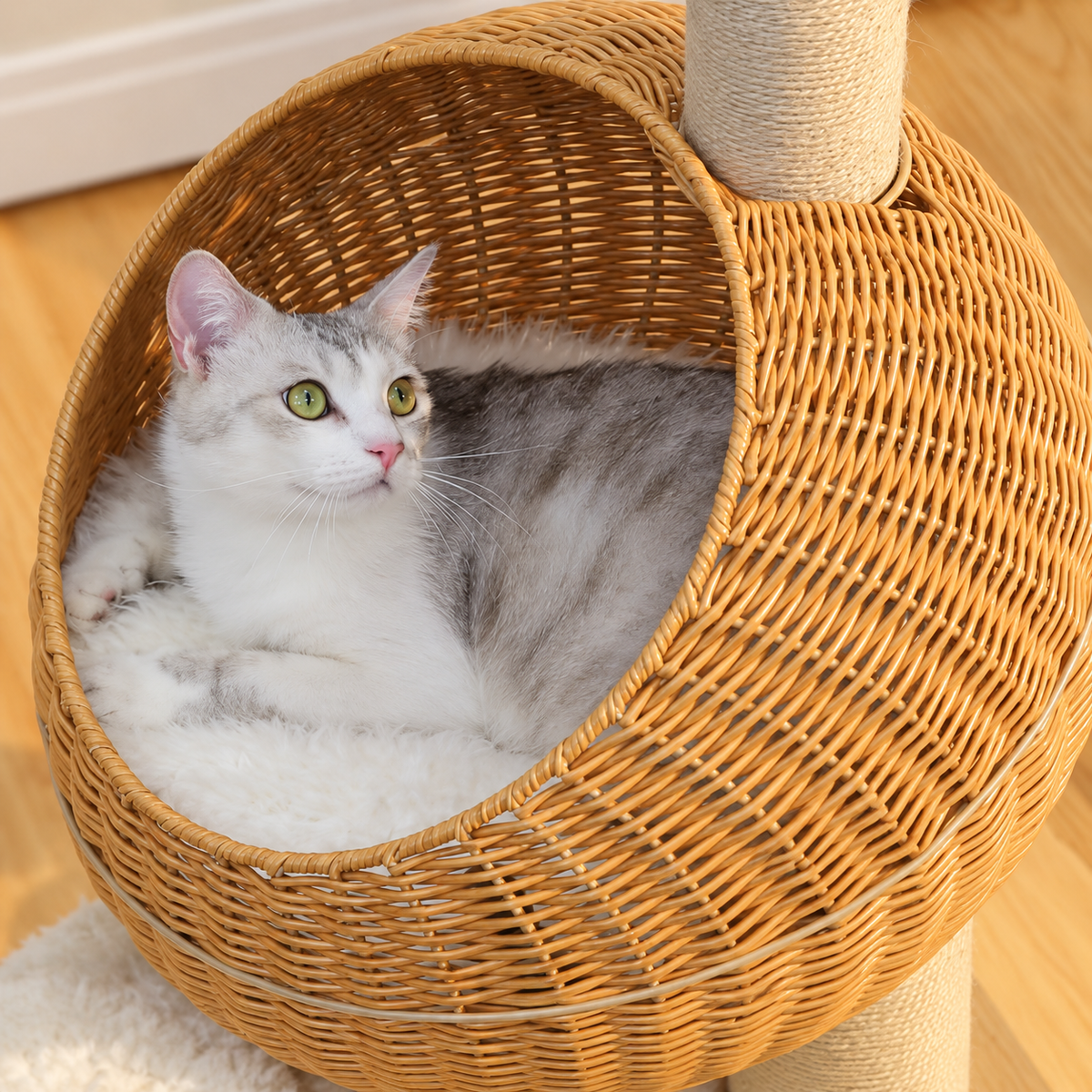 Arbre à Chat Rotin 116 cm — Forme Dinosaure | Rex