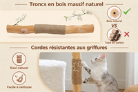 Arbre à Chat Bois & Osier 102 cm — Grand Panier Tressé | Tressage