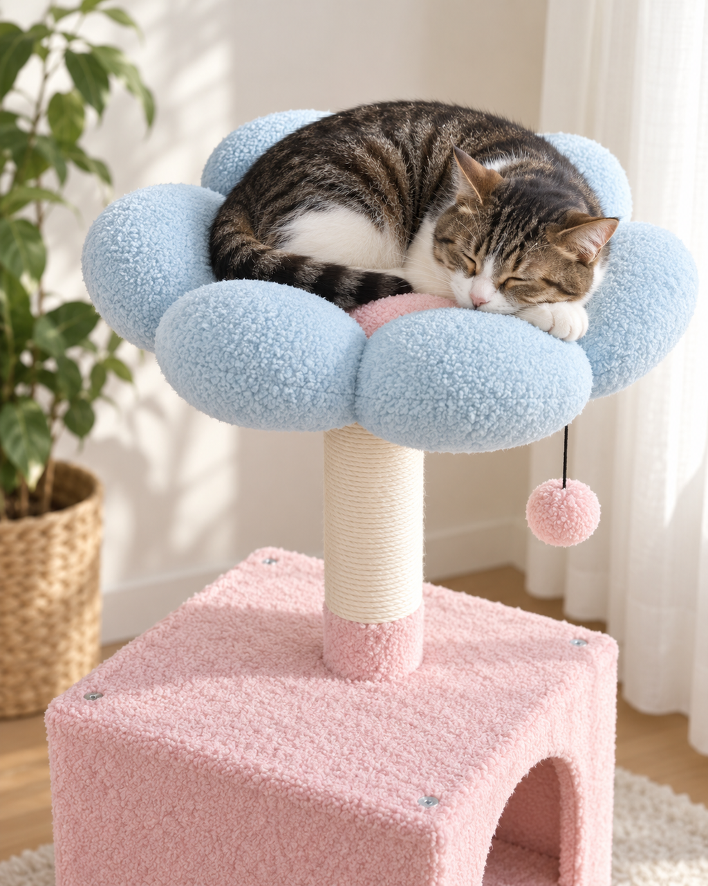 Grand Arbre à Chat Rose 184 cm — Coloris Rose | Azur