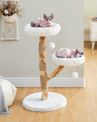 Arbre à Chat Bois 92 cm — 2 Perchoirs Fleur | Pétale