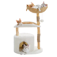 Arbre à Chat Bois & Osier — Grand Panier Tressé | Rotin
